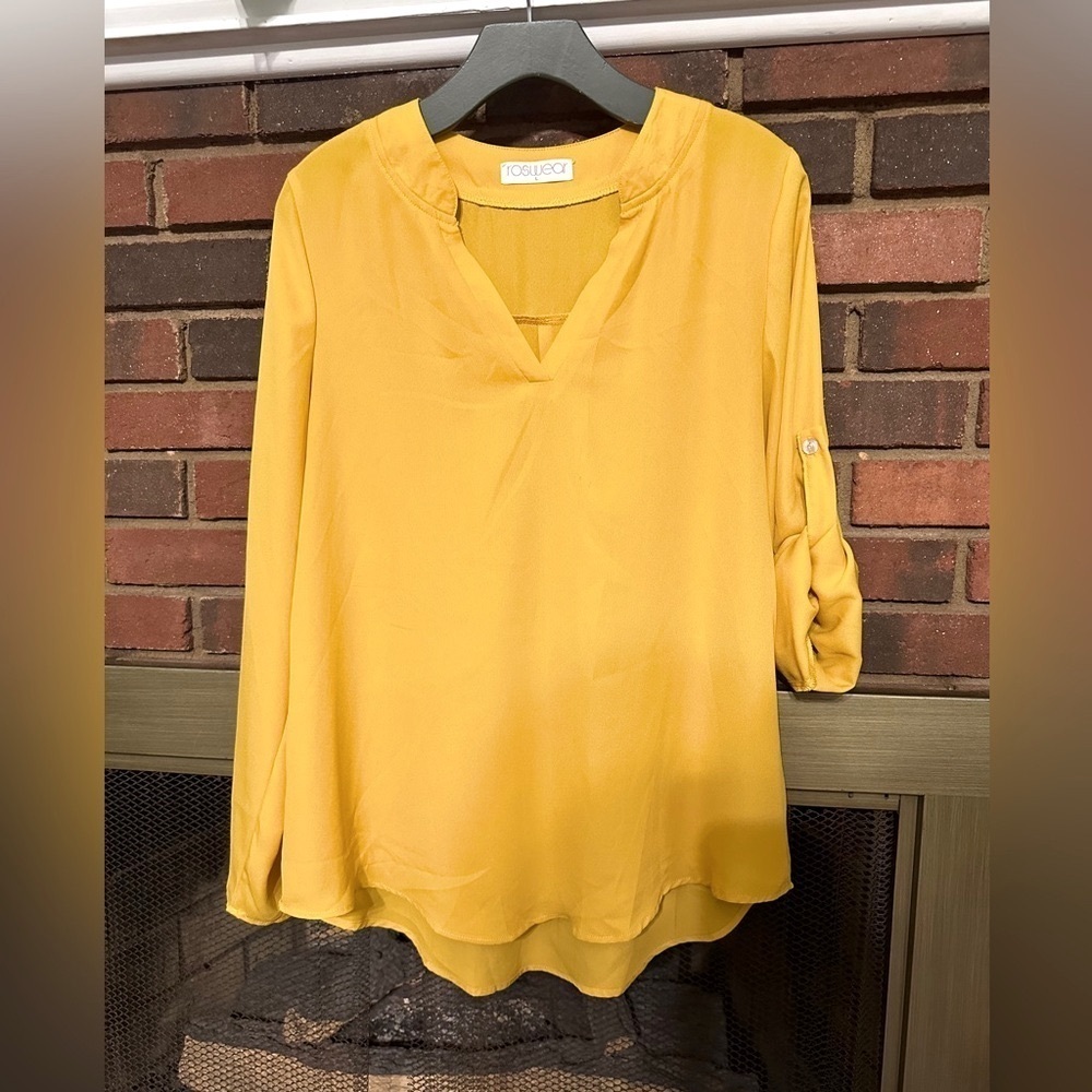 🛍️ roswear roll-up sleeve top Size 12-14 excellent condition